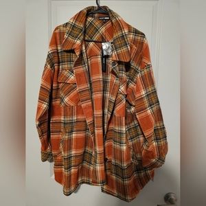 Fashion Nova Rust Plaid Shacket -sold